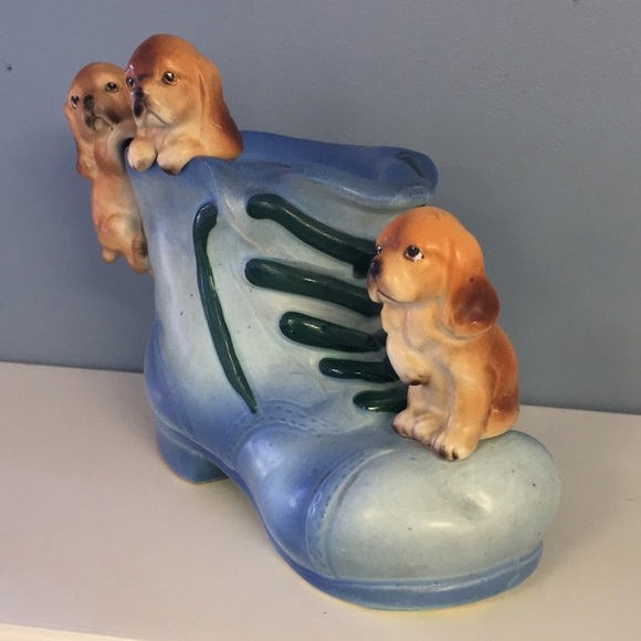 VINTAGE Lipper and Mann Basset Hounds Old Shoe Bank- BLUE - Picture 2 of 12